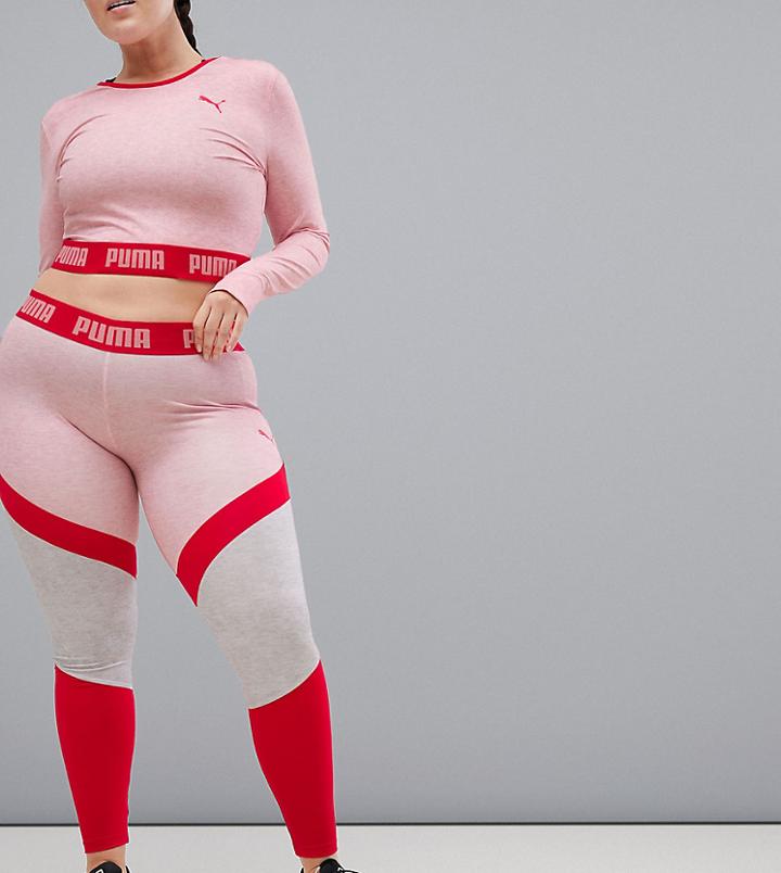 Puma Exclusive To Asos Marl Plus Color Block Leggings - Multi