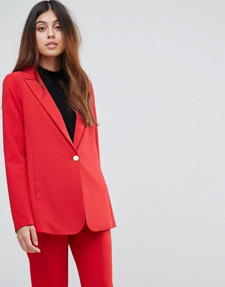 Y.a.s Oversized Blazer With Shoulder Pads - Red