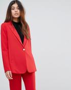 Y.a.s Oversized Blazer With Shoulder Pads - Red