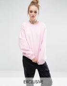 Reclaimed Vintage Oversized Boyfriend Sweatshirt - Light Pink