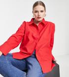 Extro & Vert Plus Cotton Oversized Shirt In Red