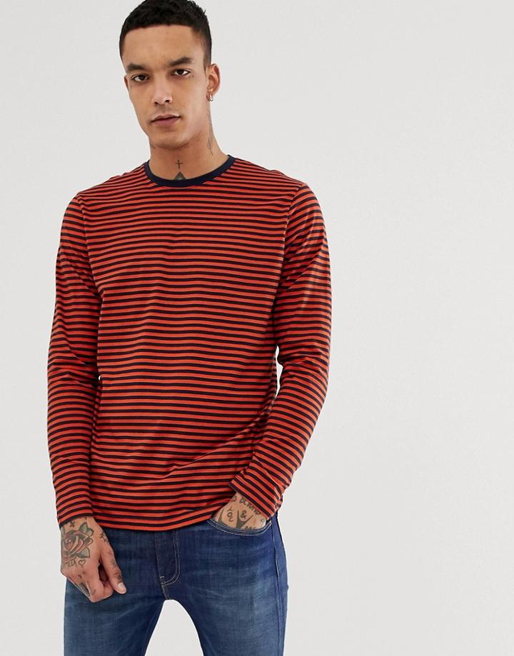 New Look Long Sleeve T-shirt In Orange Stripe