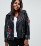 Koko Studded Faux Leather Jacket - Black