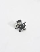 Asos Pyramid Plug Earrings Stone Effect - Black
