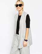 Asos White Sleeveless Tailored Jacket - Gray