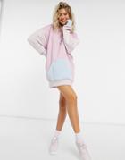 Missguided Color Block Hoodie Dress With Brand Logo-multi