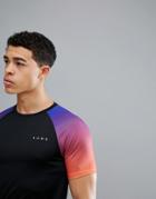 Asos 4505 Muscle T-shirt With Ombre Contrast Raglan - Multi