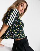 Adidas Originals Cropped T-shirt In Multi Print