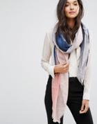 Pieces Siw Blush Ombre Scarf - Pink