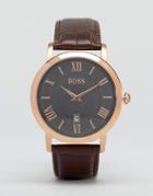 Hugo Boss Leather Strap Watch 1513138 - Brown
