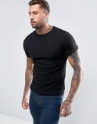 D-struct Muscle Fit Waffle T-shirt - Black