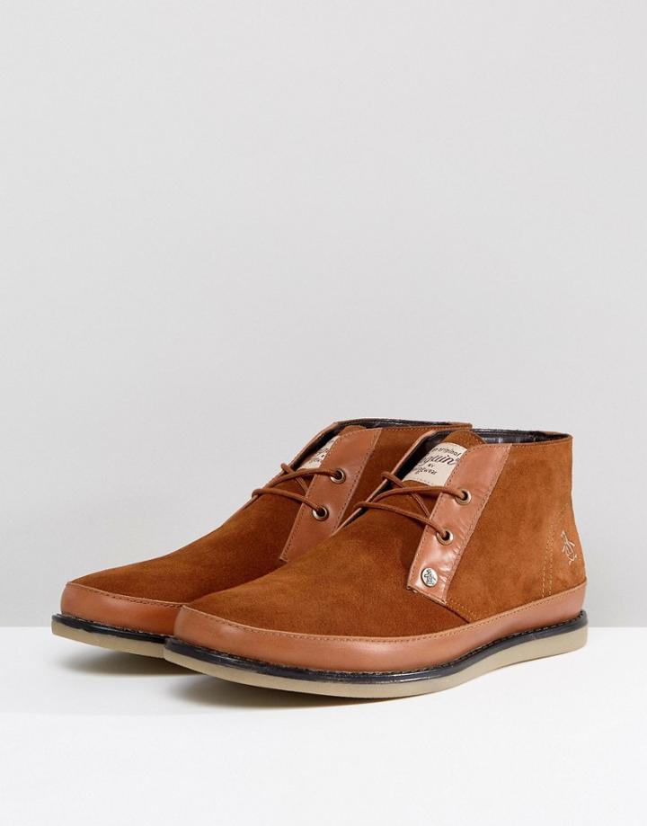 Original Penguin Plus Lodge Desert Boots In Tan - Tan