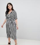 Boohoo Plus Stripe Culotte Jumpsuit - Multi