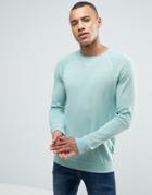 Esprit Fine Knit Sweater With Raglan Sleeve Detail In Blue - Blue