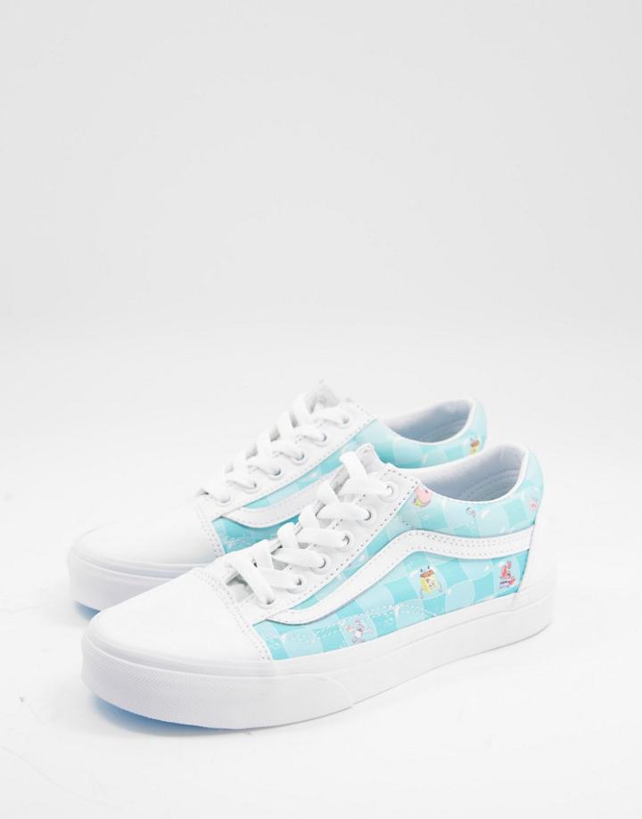 Vans X Spongebob Old Skool Bikini Bubble Sneakers In Blue/white-blues