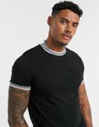 Asos Design T-shirt With Tipping In Black