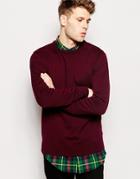 Brave Soul Crew Neck Sweater - Red