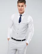 Asos Wedding Skinny Suit Vest In Gray - Gray