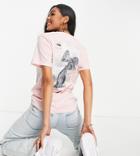 The North Face Collage T-shirt In Pink/ White Exclusive At Asos