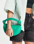 Topshop Lydia Leather Grab Bag In Green