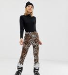 Asos 4505 Petite Ski Mix And Match Pants In Super Slim Fit In Leopard Print-multi