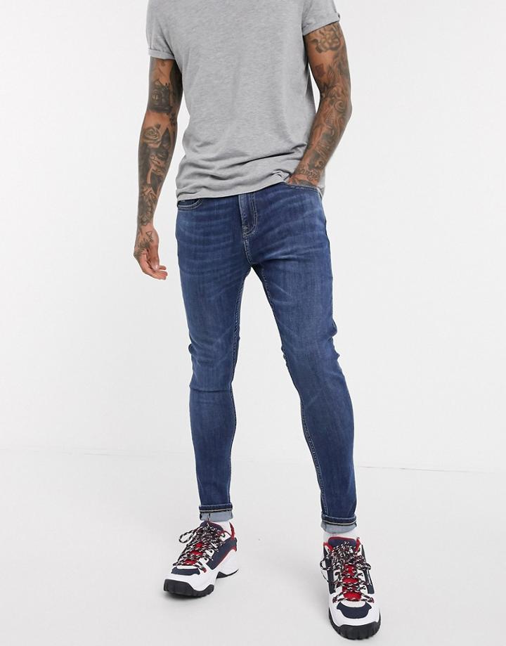 Tommy Jeans Asos Exclusive Super Skinny Fit Jeans In Mid Wash-blue