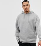 Asos Design Tall Oversized Hoodie In Gray Marl - Gray