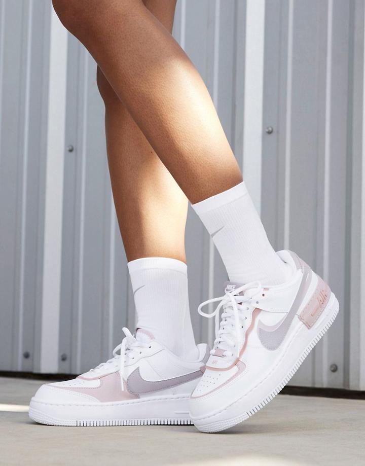 Nike Air Force 1 Shadow Sneakers In White/amethyst Ash