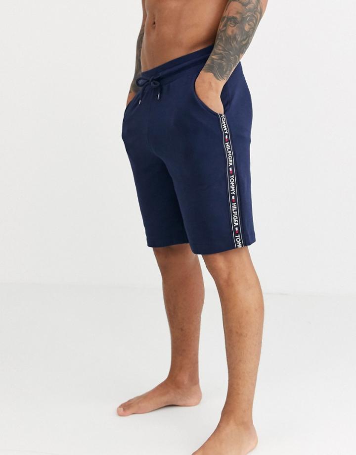 Tommy Hilfiger Authentic Lounge Shorts Side Logo Taping In Navy