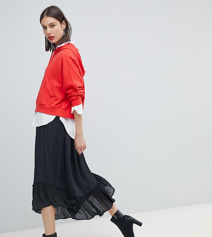Esprit Frill Hem Midi Skirt