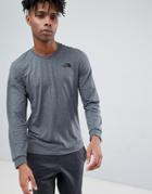 The North Face Long Sleeve Simple Dome T-shirt In Gray - Gray