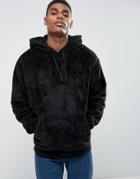 Asos Oversized Fleece Hoodie - Black