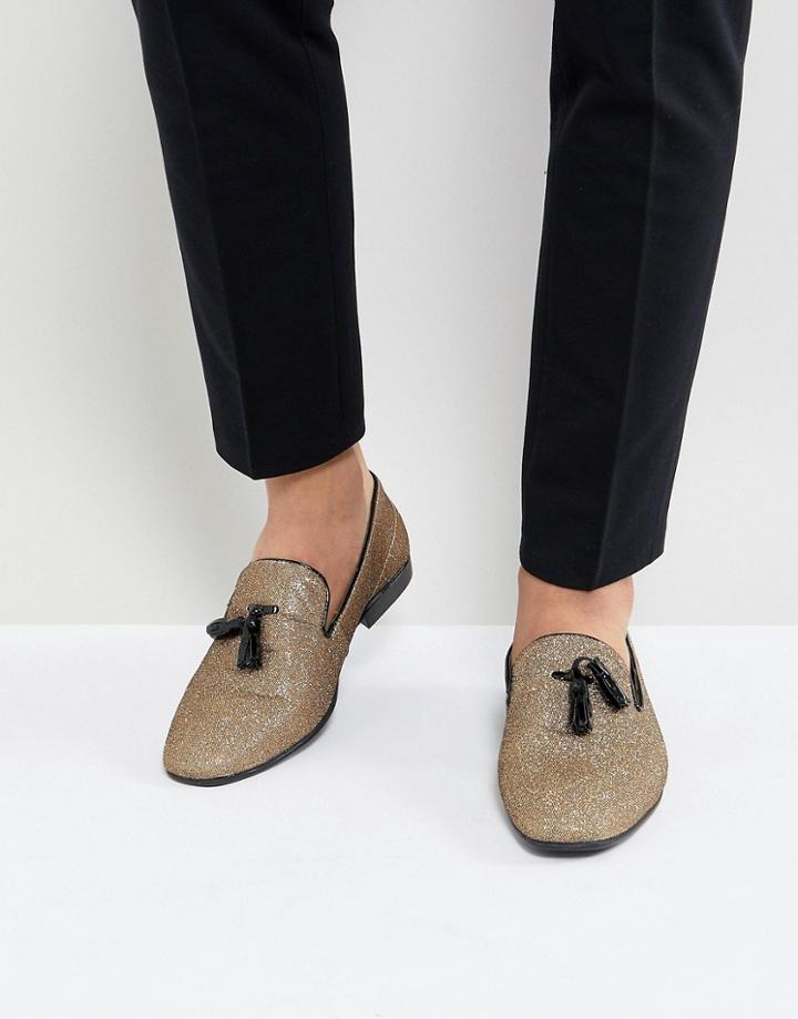 Kg By Kurt Geiger Party Slipper Loafers Gold - Gold