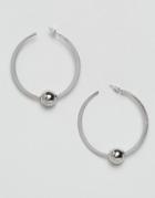 Asos Large 50mm Hoop Ball Earrings - Silver