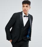 Harry Brown Tall Plain Black Slim Tuxedo Suit Jacket - Black