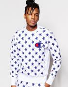 Champion Sweatshirt With All Over Star Print - White