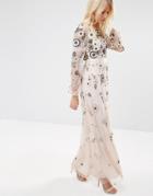 Needle & Thread Tiered Woodland Lace Maxi Dress - Petal Pink