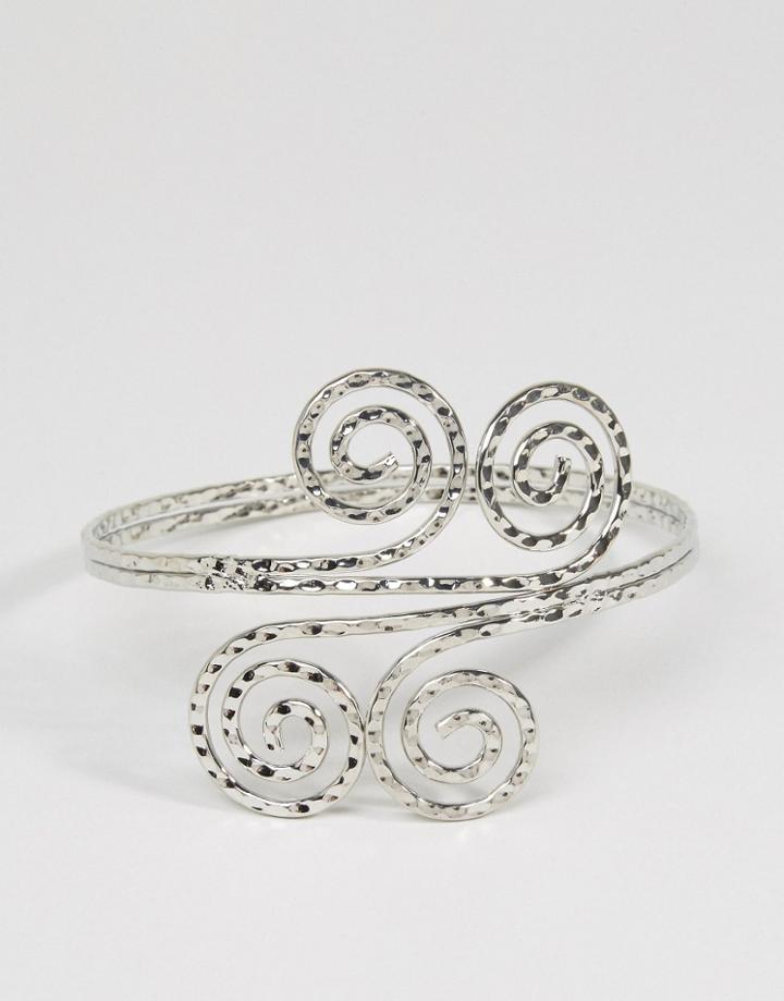 Asos Spiral Arm Cuff - Rhodium