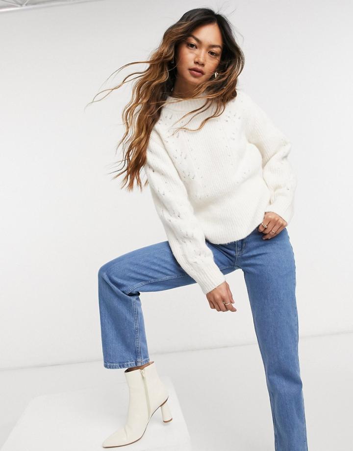 & Other Stories Wool Peplum Sweater In White
