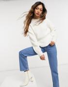 & Other Stories Wool Peplum Sweater In White