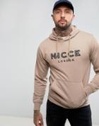 Nicce London Hoodie With Signature Logo - Stone