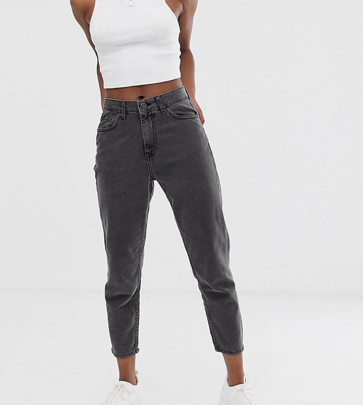 Noisy May Petite Ankle Grazer Mom Jean In Black