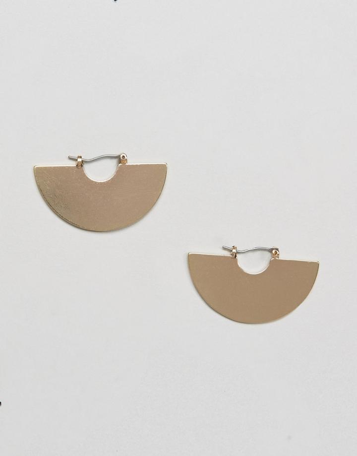 Asos Semi Circle Fan Earrings - Gold
