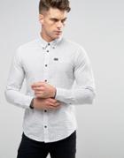 Blend Slim Buttondown Shirt Diamond Print White - White
