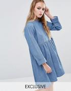 Reclaimed Vintage Denim Smock Dress - Blue