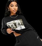 Asyou Print Sweatshirt In Black