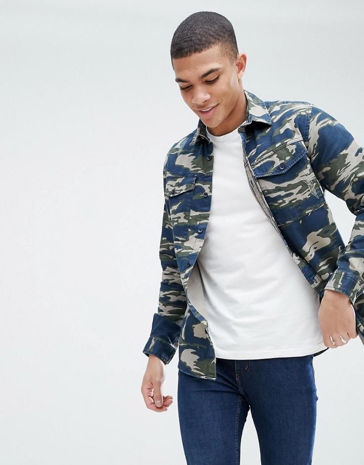Jack & Jones Originals Camo Shirt In Regular Fit - Green