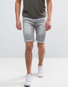 Bellfield Denim Shorts With Distressing - Gray