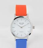 Reclaimed Vintage Inspired Silicone Watch In Blue/red 36mm Exclusive To Asos - Brown