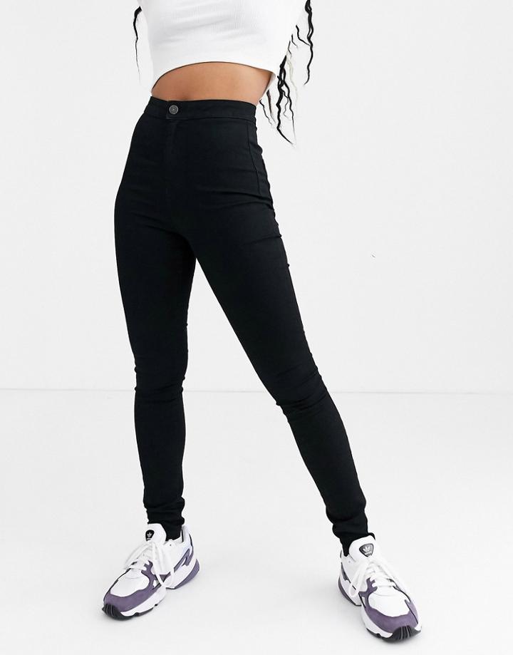 Noisy May High Waisted Shaping Skinny Jeans In Black